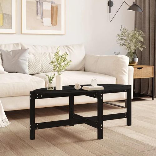 Table Basse En Bois Massif De Pin Noir | 118x63x45 Cm, Design Elegant, Plateau Pratique, Cadre Stable, Gain De Place