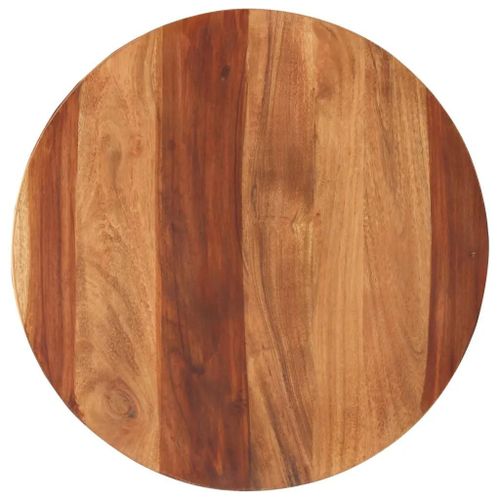Dessus De Table En Bois Massif D'acacia | Rond 50 Cm, Epaisseur 25-27 Mm, Rustique, Durable, Facile A Nettoyer