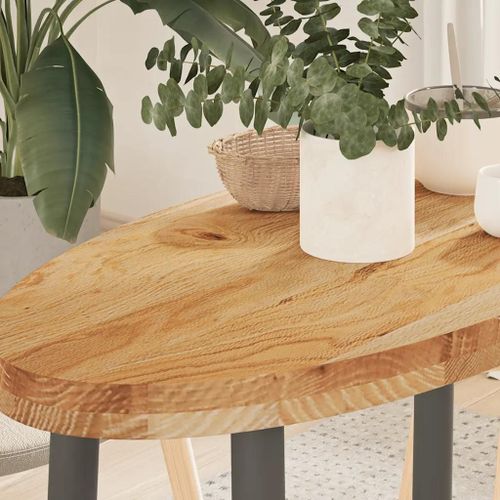 Dessus De Table En Chene Massif 80x40x4 Cm Ovale | Plateau Multifonctionnel, Surface Lisse, Resistant Aux Insectes, Pour Table Basse Ou Bar
