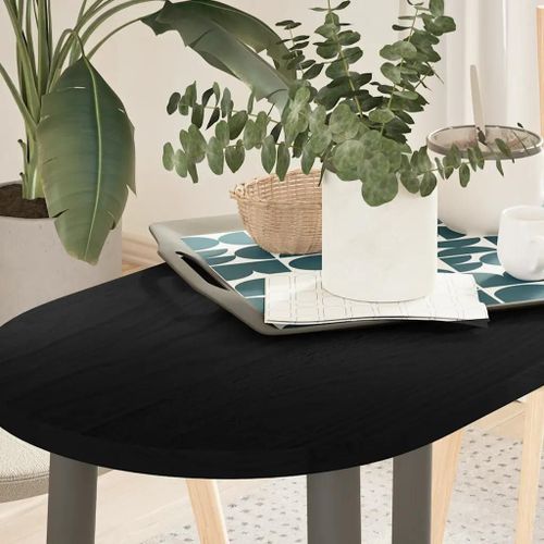 Dessus De Table En Chene Massif | 80x40x2 Cm, Ovale, Multifonctionnel, Surface Lisse, Gain De Place