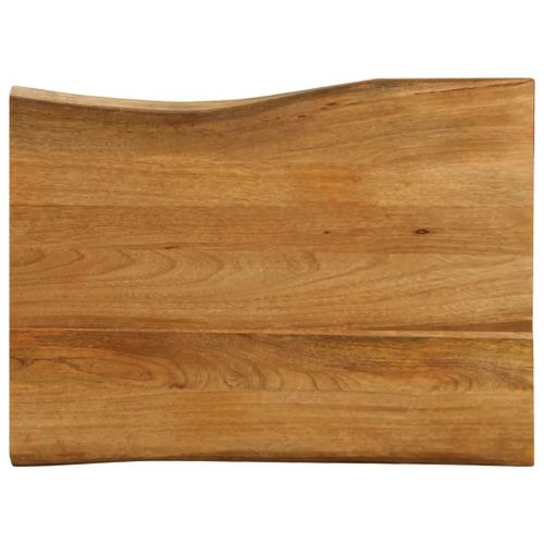 Dessus De Table En Bois Massif De Manguier | 70x60x3,8 Cm, Bord Vivant, Multifonctionnel, Surface Facile A Nettoyer