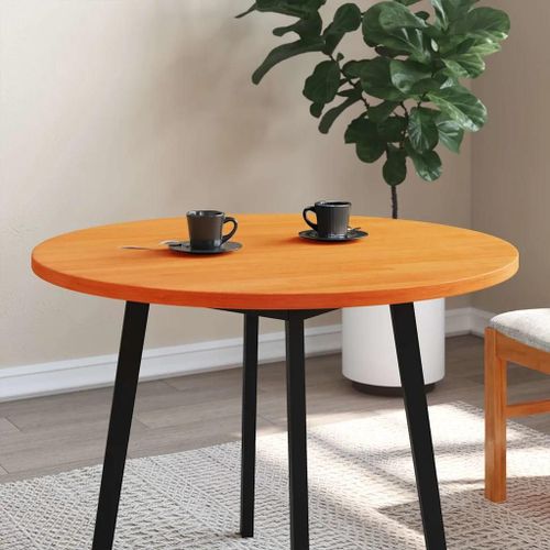 Dessus De Table Rond En Bois De Pin Massif | ?90x2,5 Cm, Cire Marron, Renovation Facile, Multifonctionnel