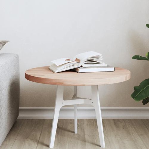 Dessus De Table En Bois Massif De Hetre | ?50x2,5 Cm, Rond, Compact, Gain De Place, Multifonctionnel