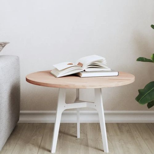 Dessus De Table En Bois Massif De Hetre | ?50x1,5 Cm, Rond, Compact, Gain De Place, Multifonctionnel
