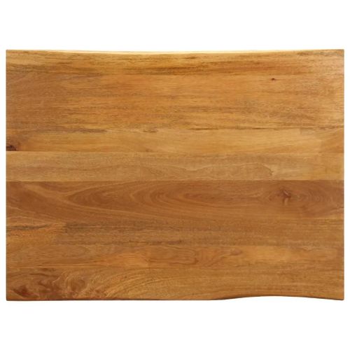 Plan De Travail En Bois Massif De Manguier | 100x80x2,5 Cm, Bord Vivant, Multifonctionnel, Gain D'espace