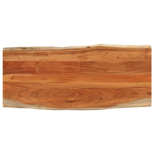 Dessus De Table 140x60x2,5cm Rectangulaire En Bois Massif D'acacia | Bord Vivant Rustique, Surface Lisse, Multifonctionnel, Gain De Place
