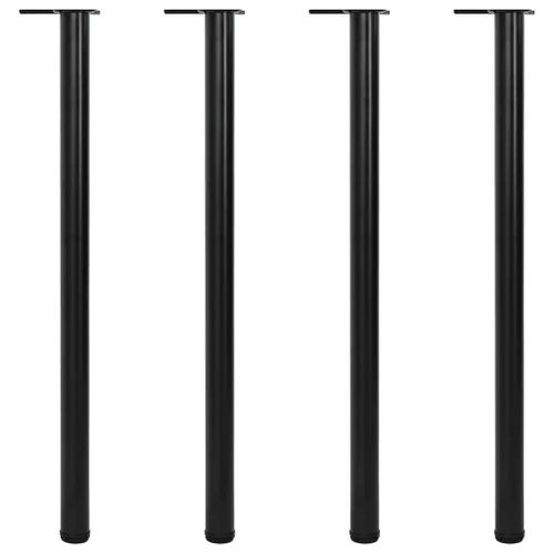 Pieds De Table Reglables En Hauteur En Acier Noir | 4 Pieds, 1100 Mm, Stable Pour Bureau/Bar, Sols Inegaux, Montage Facile