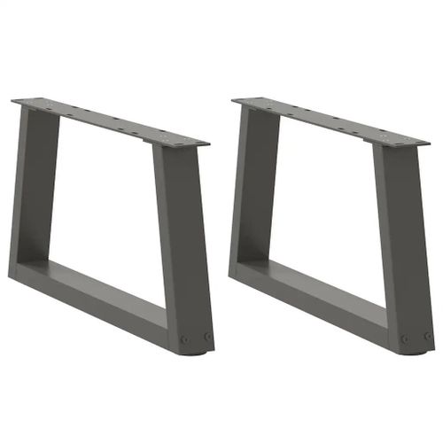 Pieds De Table Basse En Acier Thermo-Laque | 2 Pieces, Forme En V, Anthracite, 50 X (30-31,3) Cm, Compact, Stabilite Reglable, Design Moderne
