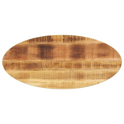 Dessus De Table Ovale En Bois Massif De Manguier | 100x40x2,5 Cm, Rustique, Multifonctionnel, Gain De Place