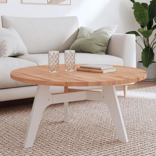 Dessus De Table En Bois Massif De Hetre | ?90x2,5 Cm, Rond, Compact, Multifonctionnel, Gain De Place