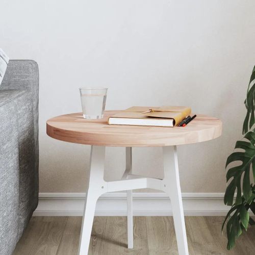 Dessus De Table En Bois Massif De Hetre | ?40x2,5 Cm, Rond, Compact, Gain De Place, Multifonctionnel
