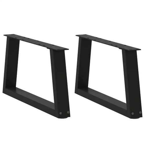 Pieds De Table Basse En Forme De V En Acier | 2 Pieces, Noir, 70 X (30-31,3) Cm, Compact, Stabilite Reglable, Design Moderne