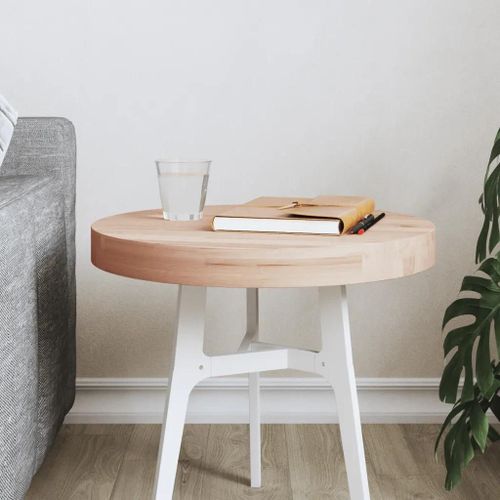 Dessus De Table En Bois Massif De Hetre | ?40x4 Cm, Rond, Compact, Gain De Place, Multifonctionnel