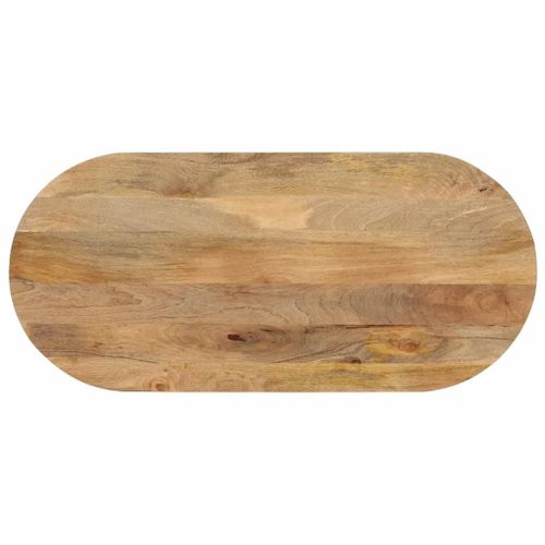 Dessus De Table Ovale En Bois De Manguier Massif | 140x50x2,5 Cm, Design Rustique, Polyvalent, Facile A Nettoyer