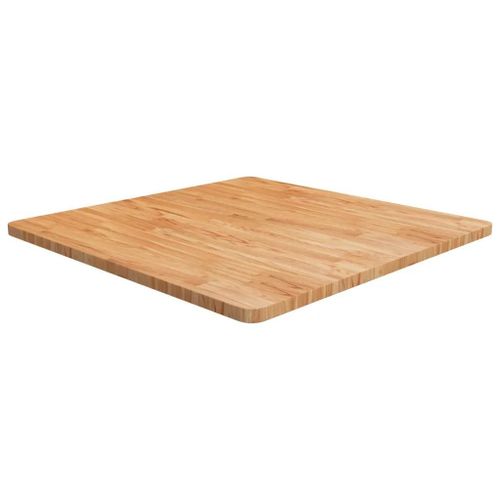 Dessus De Table Carre En Bois De Chene Massif | 80x80x2,5 Cm, Surface Vernie, Multifonctionnel, Design Rustique