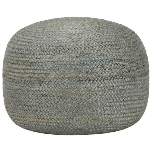 Pouf En Jute Fait A La Main | 45 X 30 Cm, Vert Olive, Compact, Gain De Place, Multifonctionnel
