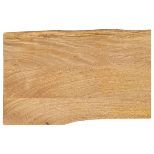 Dessus De Table En Bois Massif Manguier | 70x40x2,5 Cm, Bord Vivant, Surface Lisse, Multifonctionnel