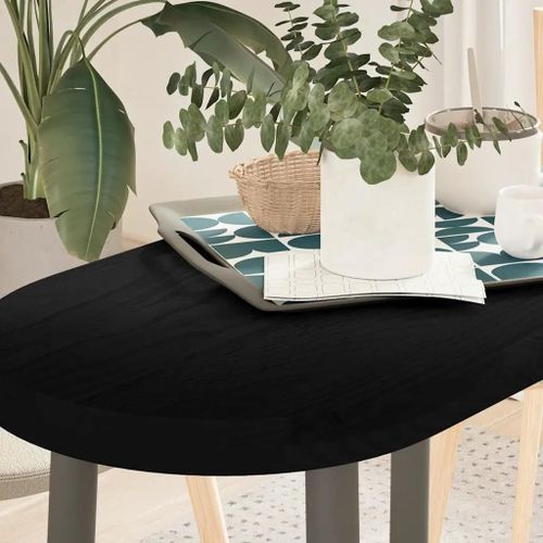 Dessus De Table En Chene Massif | 80x40x4 Cm, Ovale, Multifonctionnel, Surface Lisse, Gain De Place