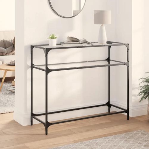 Table Console En Verre Trempe Et Acier | 98x35x81 Cm, Design Moderne, Gain De Place, Multifonctionnel Pour Entree Ou Salon