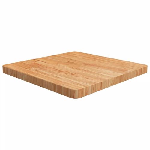 Dessus De Table Carre En Bois De Chene Massif | 60x60x4cm, Surface Vernie, Multifonctionnel, Design Rustique