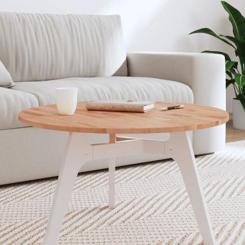 Dessus De Table En Bois Massif De Hetre | ?70x1,5 Cm, Rond, Compact, Multifonctionnel, Gain De Place