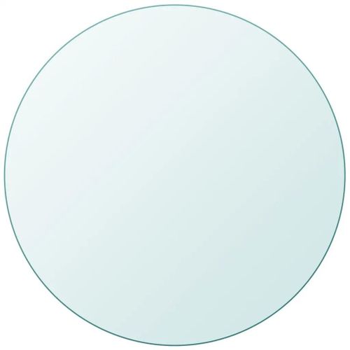 Dessus De Table Ronde En Verre Trempe 800 Mm | Protection Anti-Rayures, Multifonctionnel, Gain De Place, Facile A Nettoyer