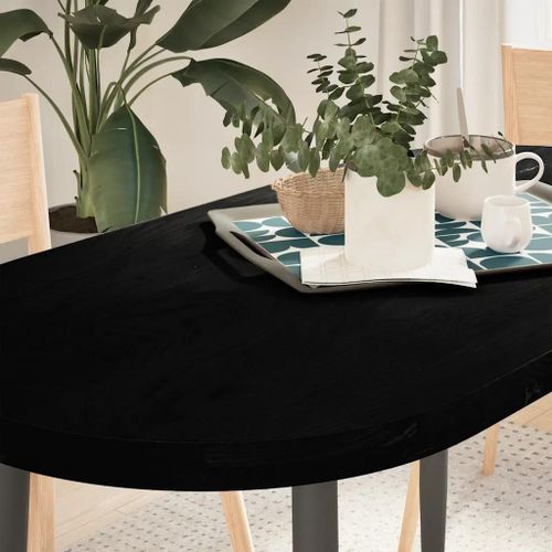 Dessus De Table En Chene Massif | 120x60x4cm, Format Ovale, Multifonctionnel, Surface Lisse, Resistant Aux Insectes