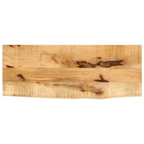 Dessus De Table En Bois Massif De Manguier | 70x40x2,5 Cm, Bord Vif, Multifonctionnel, Surface Facile A Nettoyer