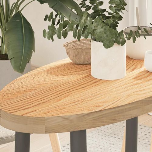 Dessus De Table En Chene Massif 80x40x4 Cm Ovale | Plateau Multifonctionnel, Surface Lisse, Resistant Aux Insectes, Pour Table Basse Ou Bar