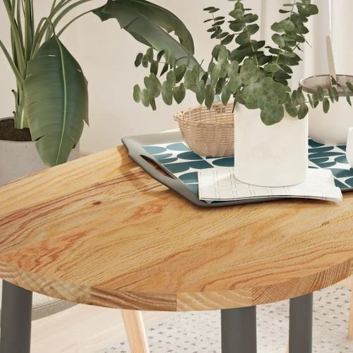 Dessus De Table En Chene Massif 100x50x2 Cm Ovale | Plateau Multifonctionnel, Surface Lisse, Resistant Aux Insectes, Gain De Place