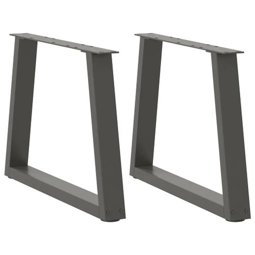 Pieds De Table Basse En Forme De V En Acier Thermo-Laque | 2 Pieces, Anthracite, 50 X (42-43,3) Cm, Compact, Stabilite Reglable, Design Moderne