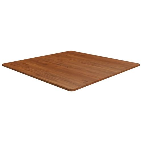 Dessus De Table Carre En Bois De Chene Massif | 90x90x1,5 Cm, Surface Traitee, Multifonctionnel, Design Rustique