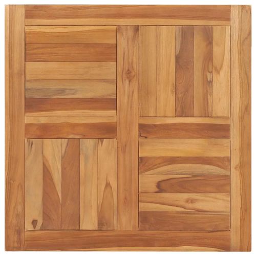 Dessus De Table En Bois De Teck Massif | 70x70x2,5 Cm, Resistant Aux Intemperies, Rustique, Multifonctionnel