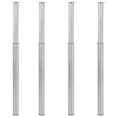 Pieds De Table Telescopiques En Nickel Brosse 4 Pcs | 710-1100 Mm Reglables, Haute Stabilite, Multifonctionnel Pour Bar/Bureau/Cuisine