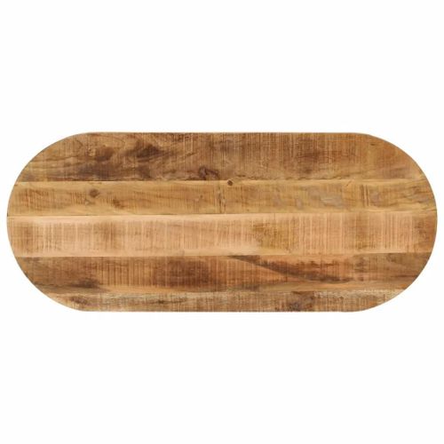 Dessus De Table Ovale En Bois Massif De Manguier | 120x50x2,5 Cm, Rustique, Polyvalent, Surface Lisse