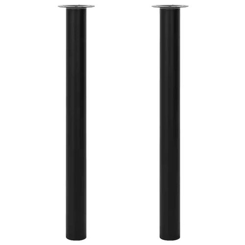 Pied De Table Telescopique En Acier | 2 Pieces, Hauteur Reglable 710-1100 Mm, Noir, Stable Et Robuste, Gain De Place