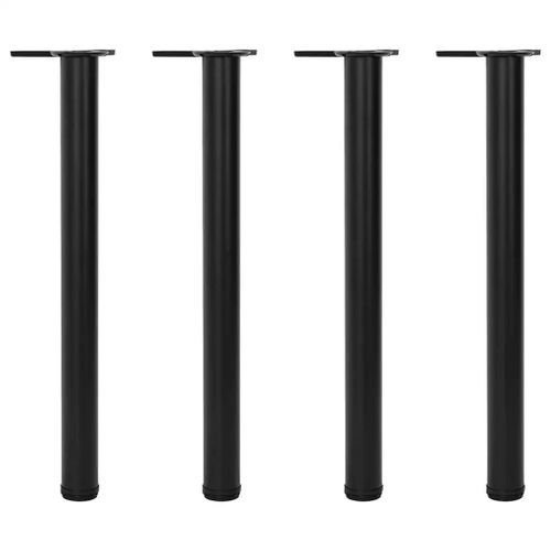 Pieds De Table Reglables En Hauteur En Acier | 710 Mm, Noir, 4 Pieces, Stable Pour Bureau/Bar, Sols Inegaux