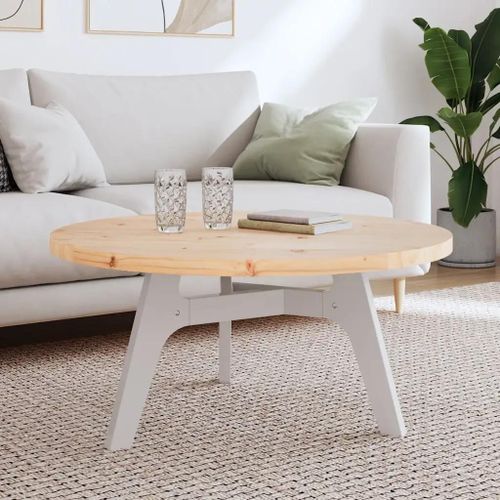 Dessus De Table Rond En Bois De Pin Massif | ?90x3 Cm, Robuste, Multifonctionnel, Gain D'espace