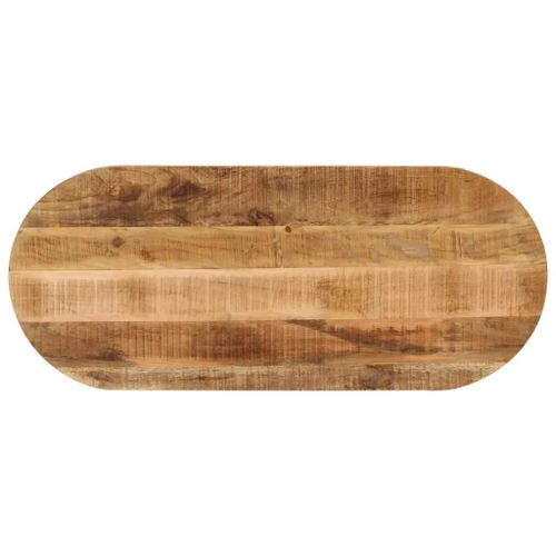 Dessus De Table Ovale En Bois Massif De Manguier | 90x40x3,8 Cm, Rustique, Polyvalent, Surface Lisse