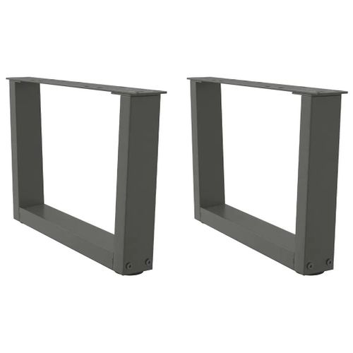 Pieds De Table Basse En Forme De V En Acier Thermo-Laque | 2 Pieces, Anthracite, 60 X (30-31,3) Cm, Stabilite Reglable, Design Moderne