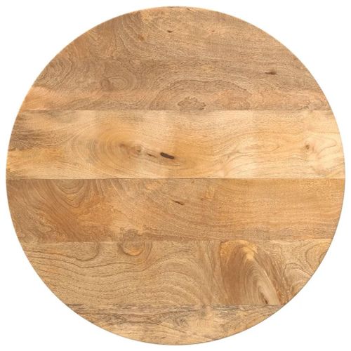 Dessus De Table Rond En Bois De Manguier Massif | ? 60x3,8 Cm, Design Rustique, Surface Facile A Nettoyer, Polyvalent