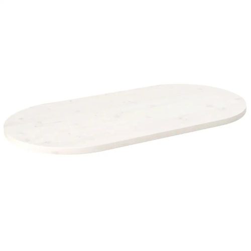Dessus De Table En Pin Massif Blanc | 90x45x2,5 Cm, Ovale, Polyvalent, Gain D'espace