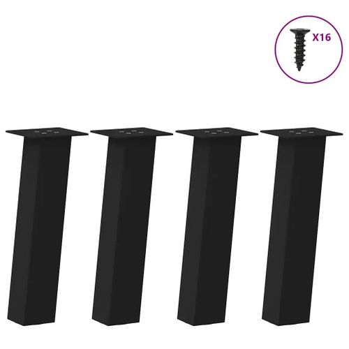 Pieds De Table Basse En Acier Thermolaque Noir | 4 Pieces, 42 Cm De Hauteur, Design Moderne, Facile A Assembler, Gain De Place