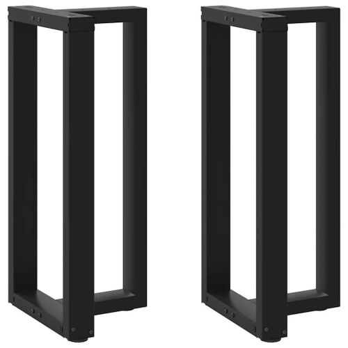 Pieds De Table De Bar En Forme De T | 2 Pieces, Acier Thermo-Laque Noir, 50 X 35 X (90-91) Cm, Structure Robuste, Niveleurs Reglables, Montage Facile