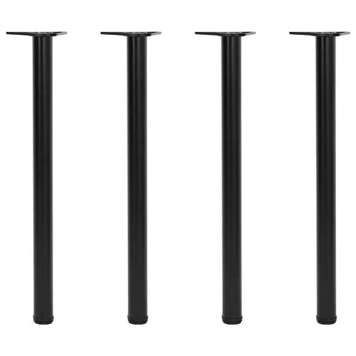 Pieds De Table Reglables En Hauteur En Acier | 870 Mm, 4 Pieces, Noir, Stable Pour Bureau/Bar, Sols Inegaux