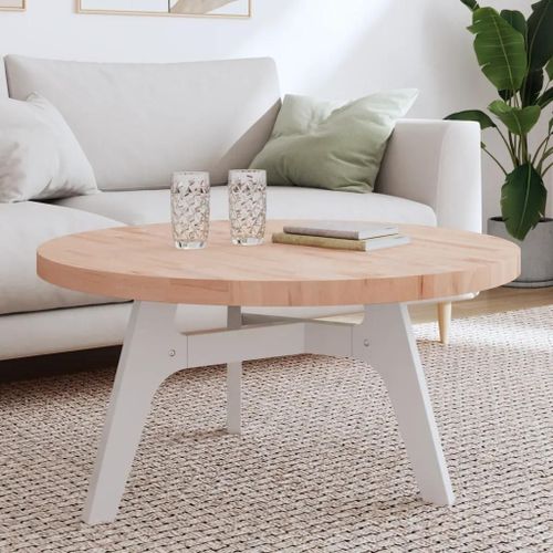 Dessus De Table En Bois Massif De Hetre | ?90x4 Cm, Rond, Compact, Gain De Place, Multifonctionnel