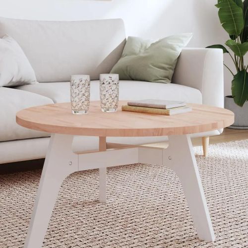 Dessus De Table En Bois Massif De Hetre | ?80x2,5 Cm, Rond, Compact, Gain De Place, Multifonctionnel
