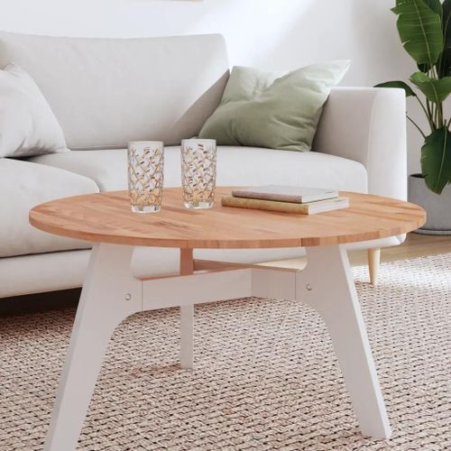 Dessus De Table En Bois Massif De Hetre | ?80x1,5 Cm, Rond, Compact, Gain De Place, Multifonctionnel