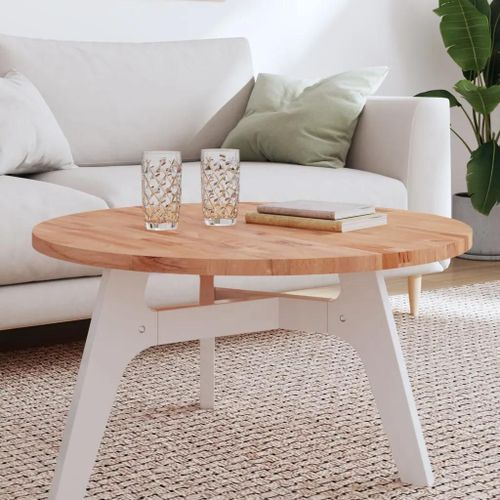 Dessus De Table En Bois Massif De Hetre | ?80x2,5 Cm, Rond, Compact, Surface Lisse, Multifonctionnel