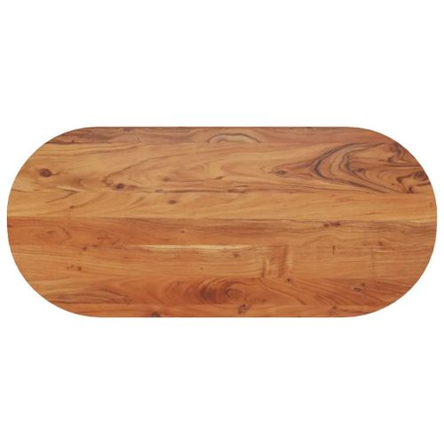Dessus De Table Ovale En Bois Massif D'acacia | 110x50x3,8 Cm, Renouvellement De Table, Multifonctionnel, Surface Non Traitee